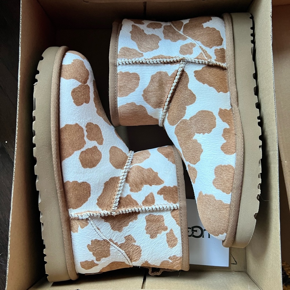 Ugg Cow print boots New with Box